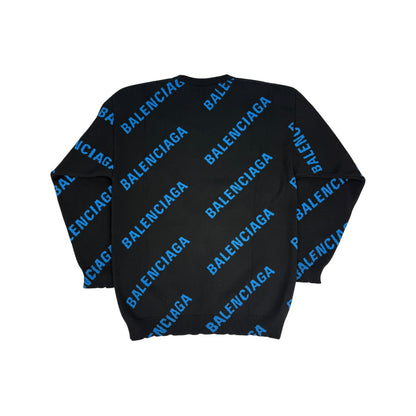 Balenciaga Pullover blau / schwarz Gr. S
