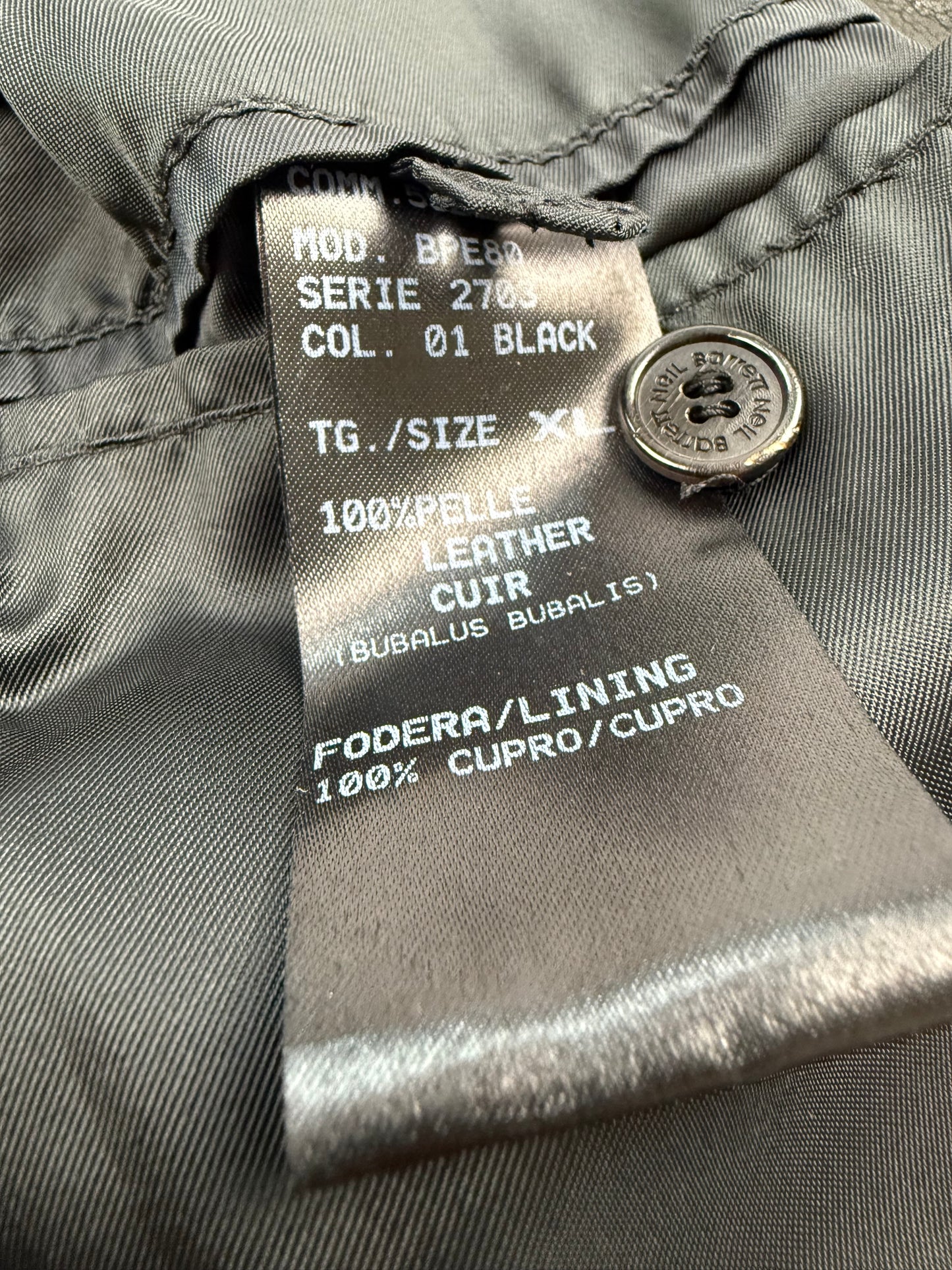 Neil Barrett Lederjacke schwarz XL