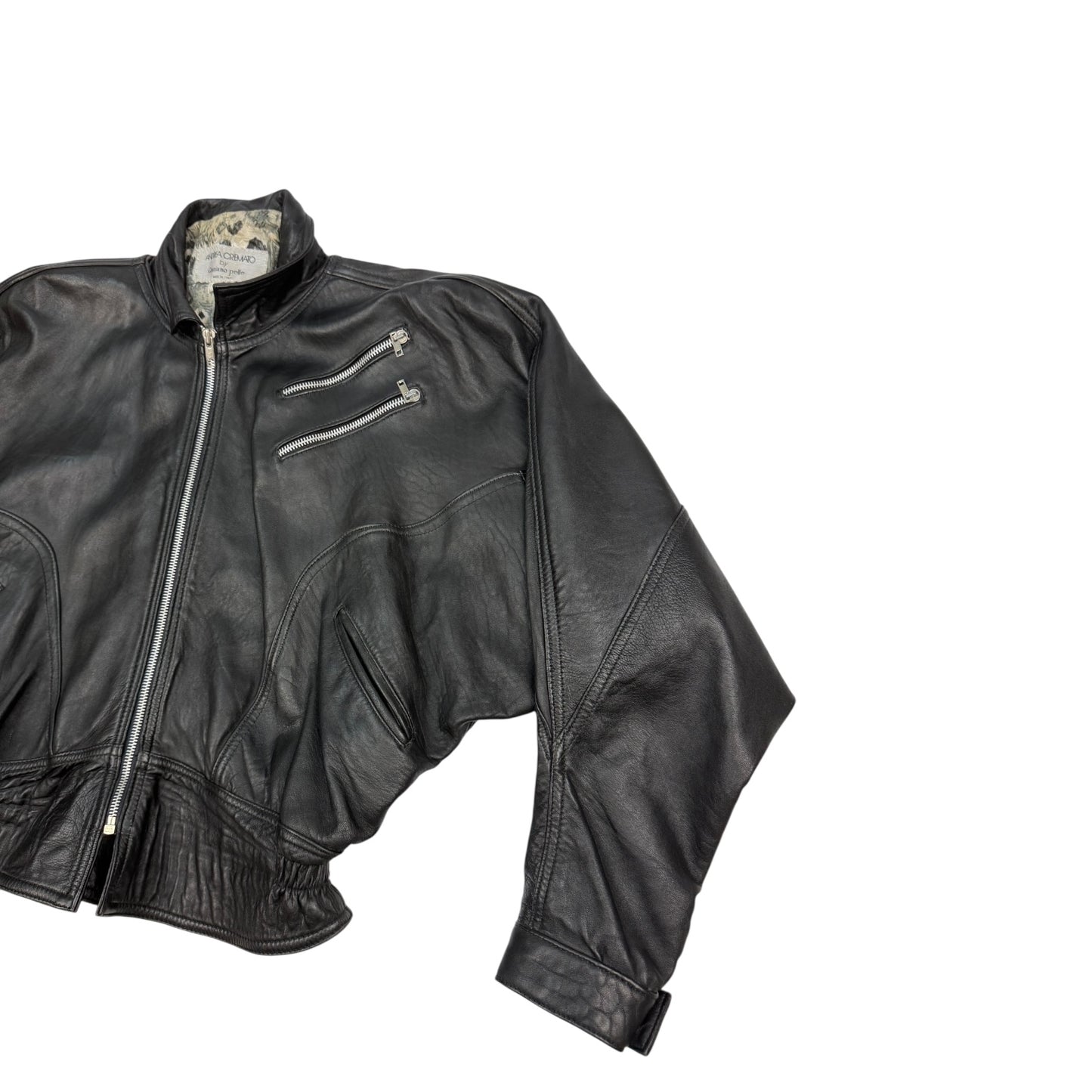 Vintage Andrea Cremato Lederjacke schwarz M