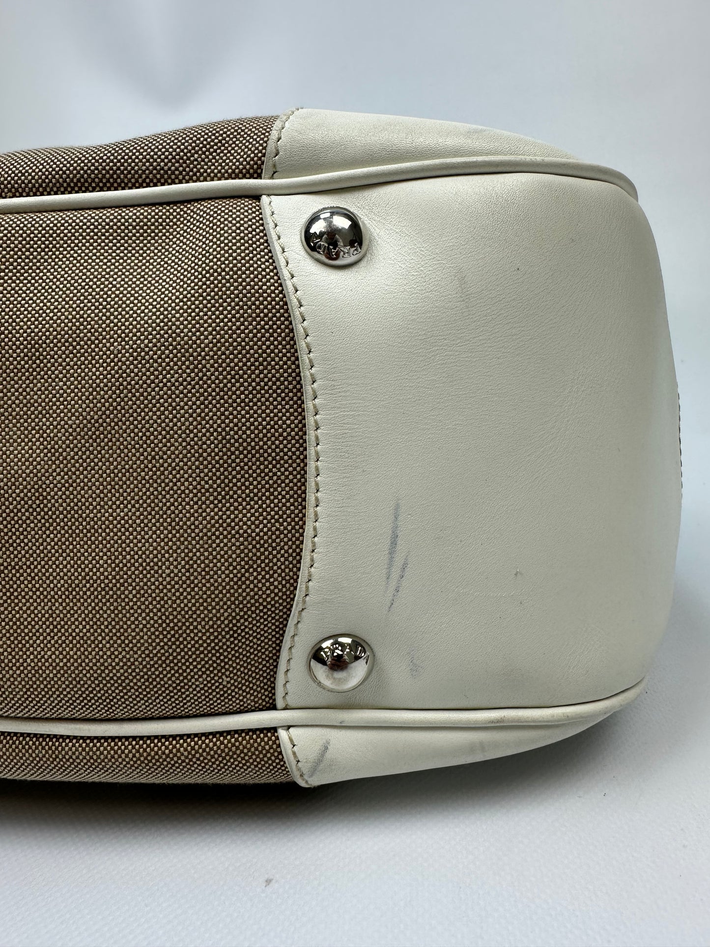 Prada Jacquard Handtasche beige/braun
