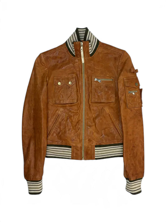 Dolce & Gabbana Utility Leder Jacke