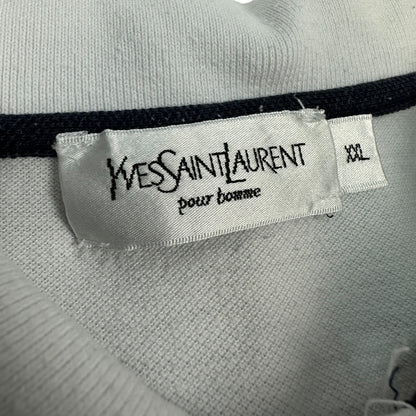 Vintage Yves Saint Laurent Polohemd weiß / blau XL
