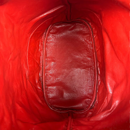 Vintage Chanel Handtasche rot / gold