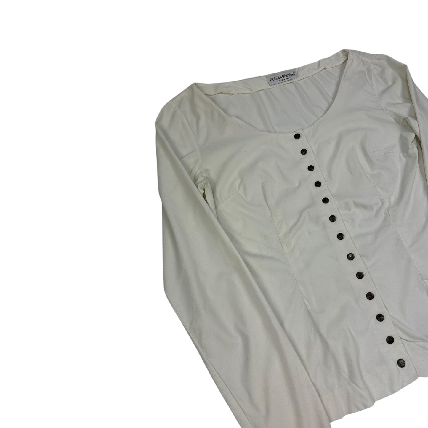 Vintage Dolce & Gabbana Bluse weiß Damen XL