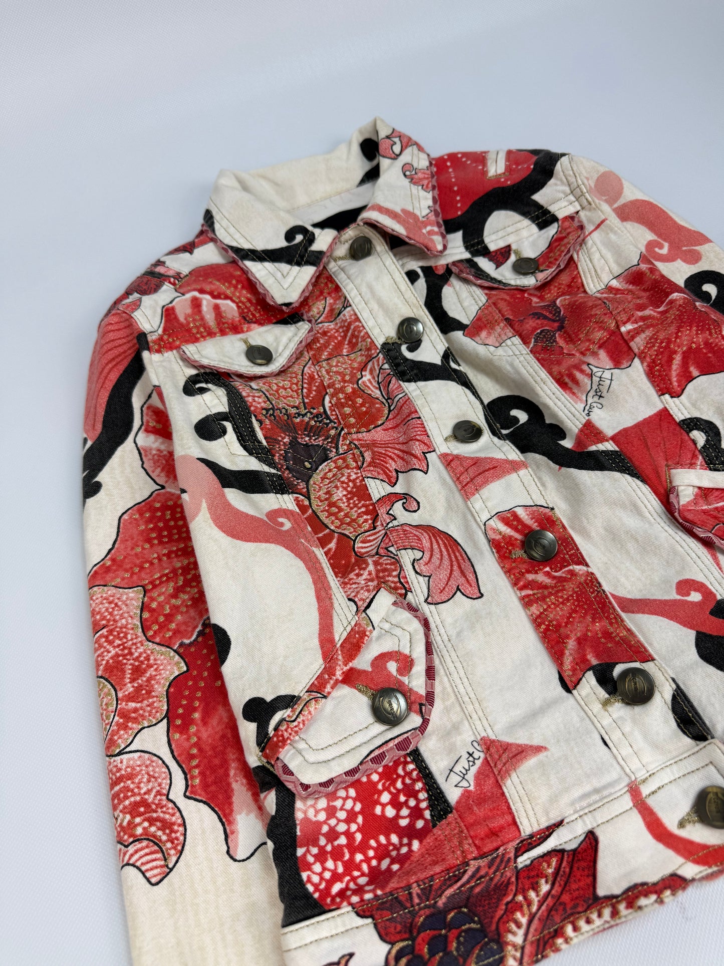 Vintage Just Cavalli Jacke rot / weiß Gr. XS