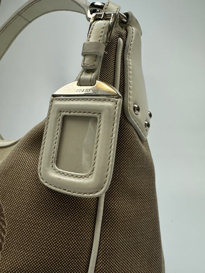 Prada Jacquard Handtasche beige/braun