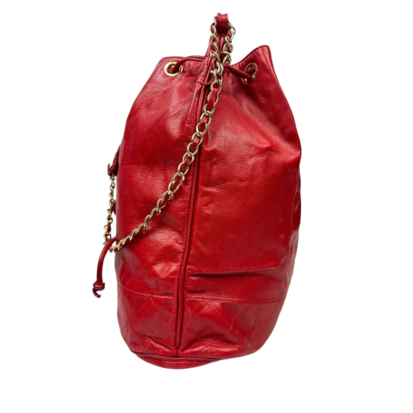 Vintage Chanel Handtasche rot / gold