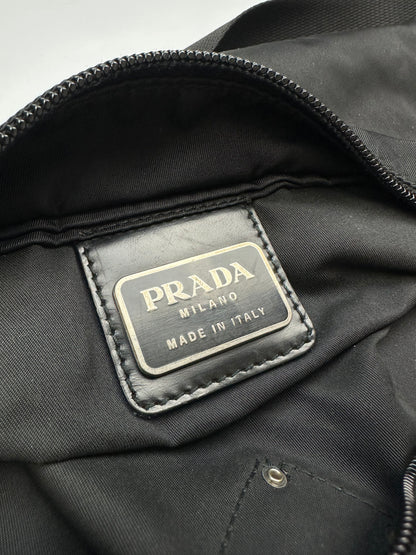 Vintage Prada Nylon Messenger Umhängetasche schwarz