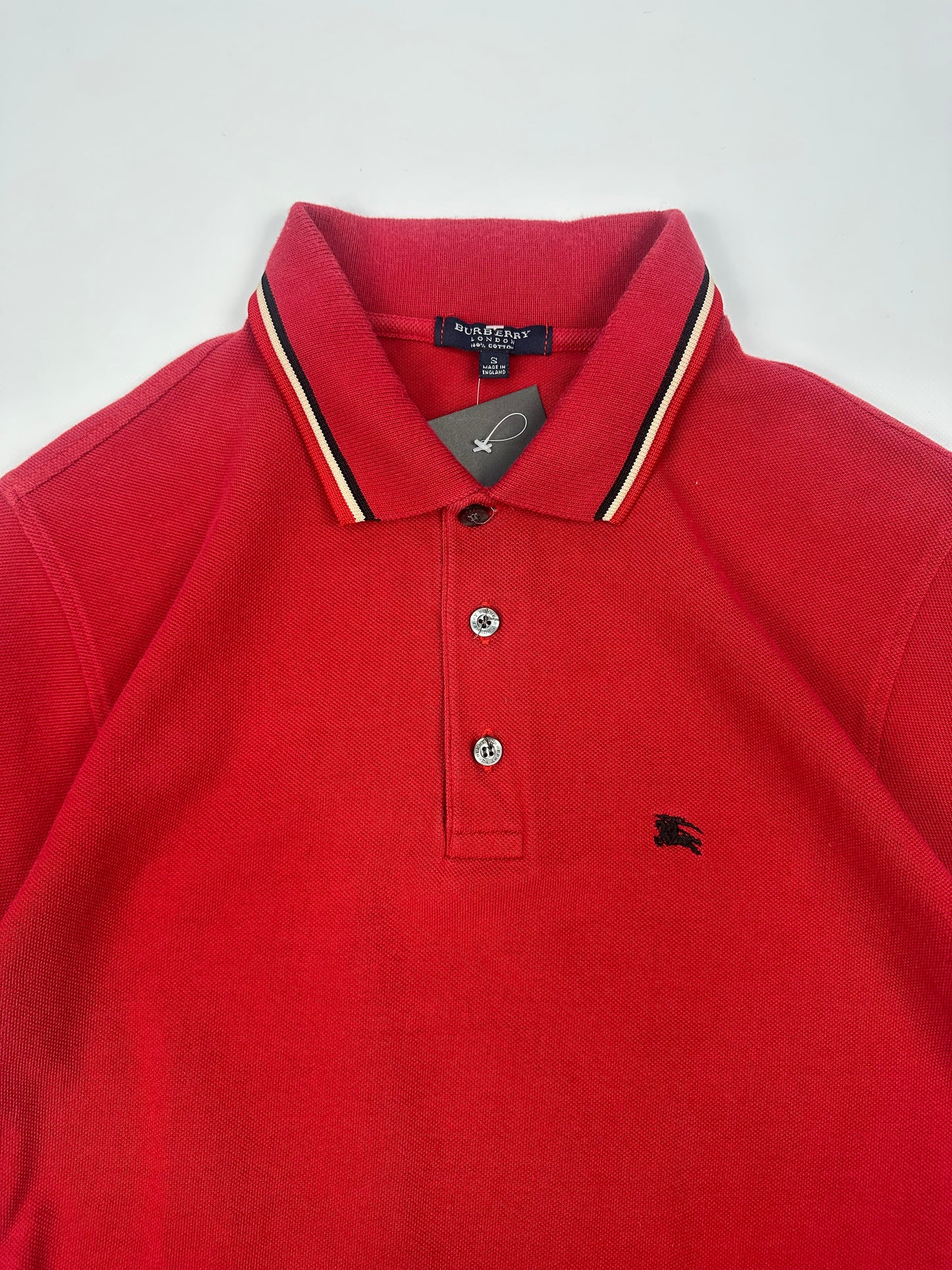Vintage Burberry Polohemd rot S