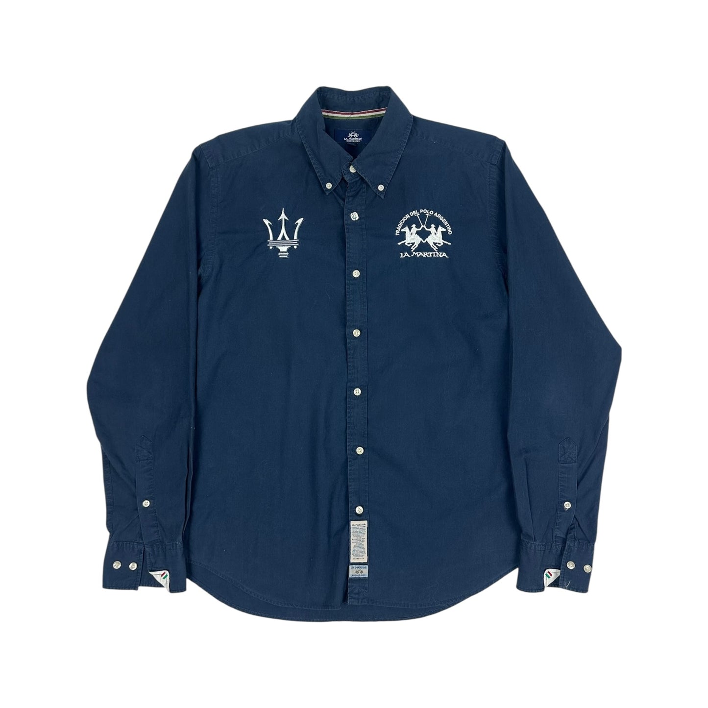 Vintage La Martina x Maserati Hemd Navy blau M