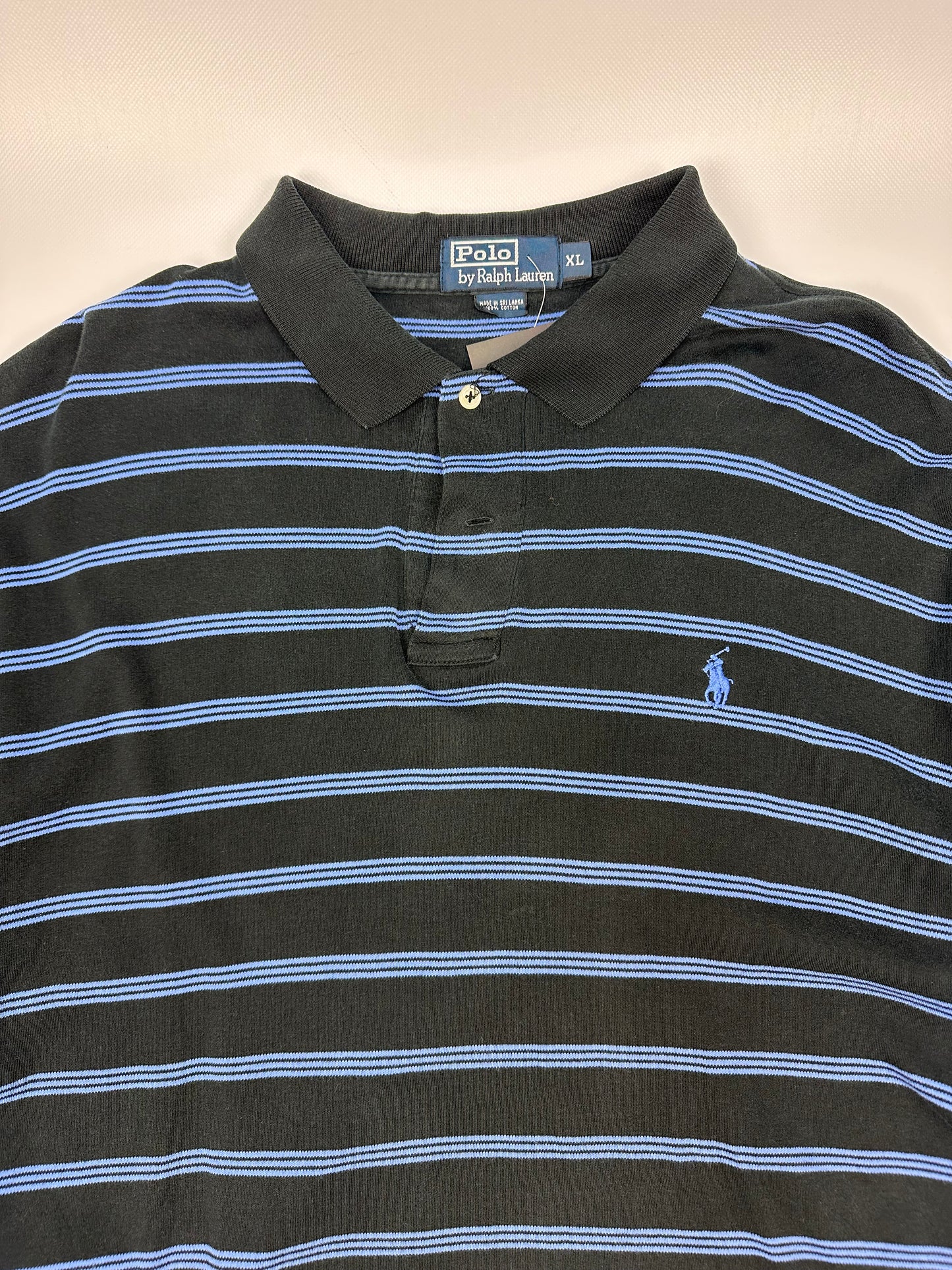 Vintage Polo Ralph Lauren Polohemd blau/schwarz XL