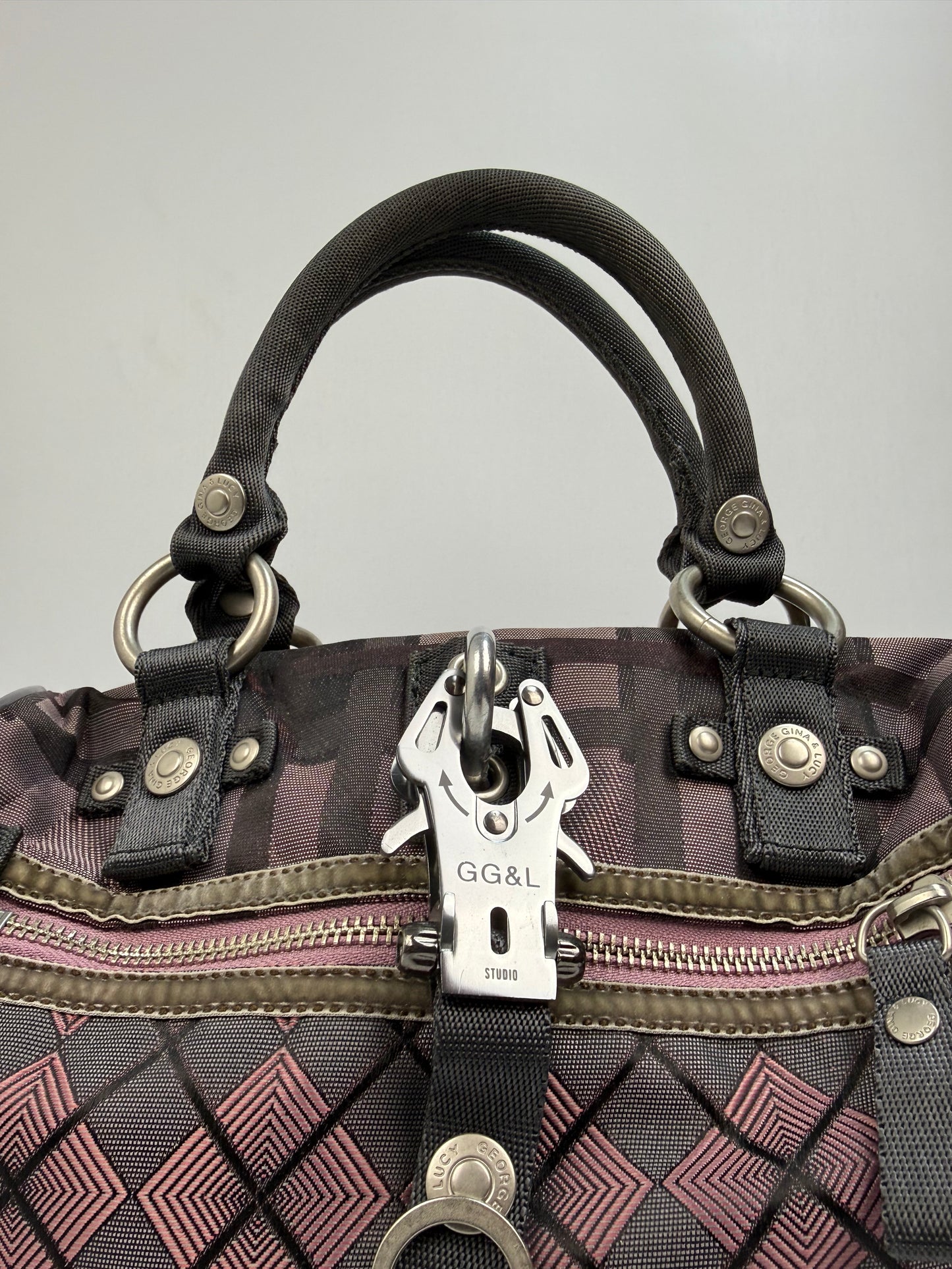 Vintage GG&L Mirror Me Tasche rot / grau
