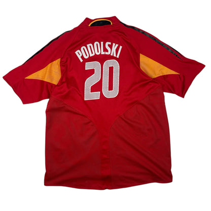 Vintage Adidas Deutschland Podolski Fußballtrikot rot XXL