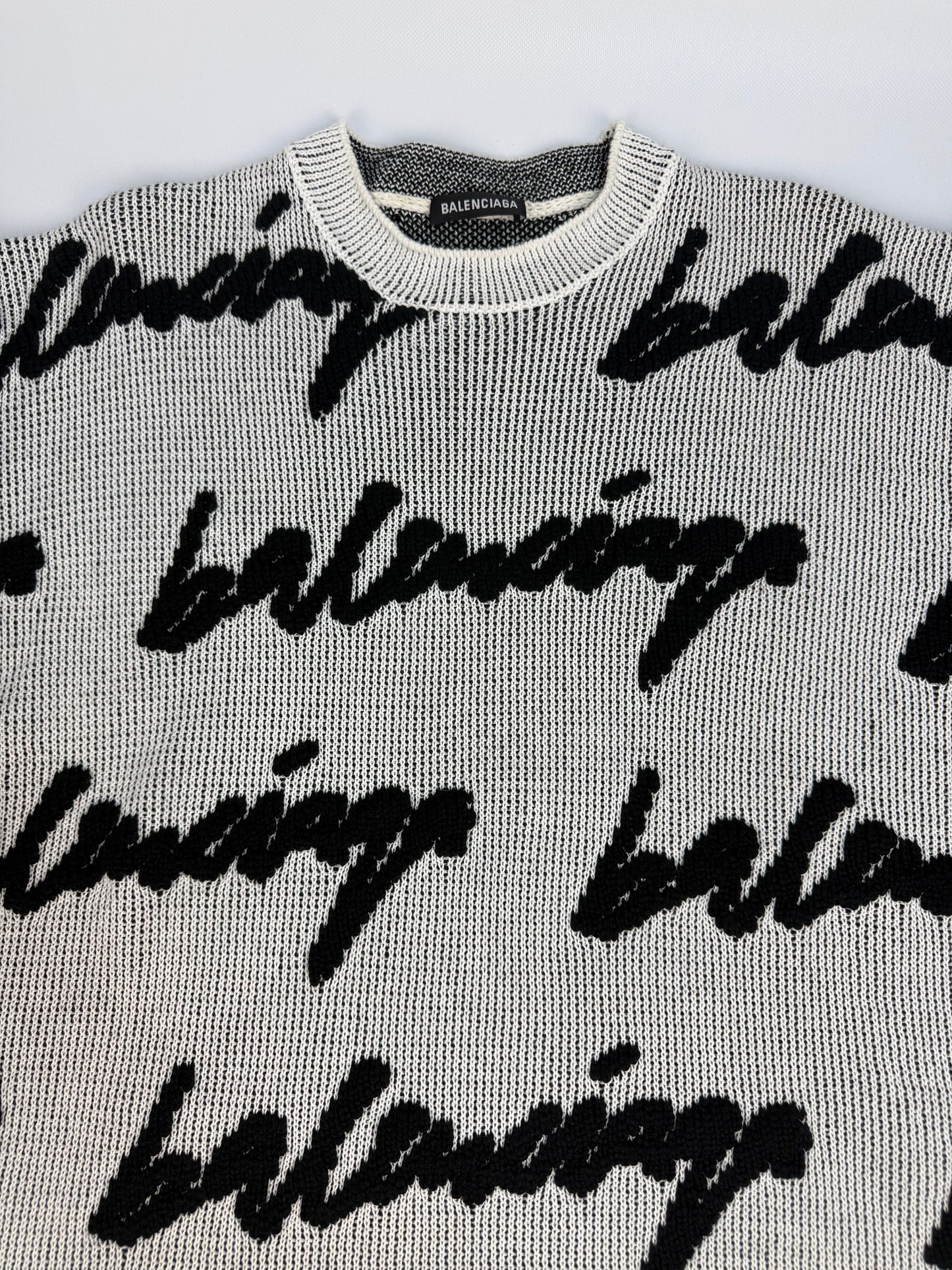 Balenciaga Pullover weiß / schwarz Gr. M
