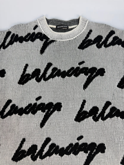Balenciaga Pullover weiß / schwarz Gr. M