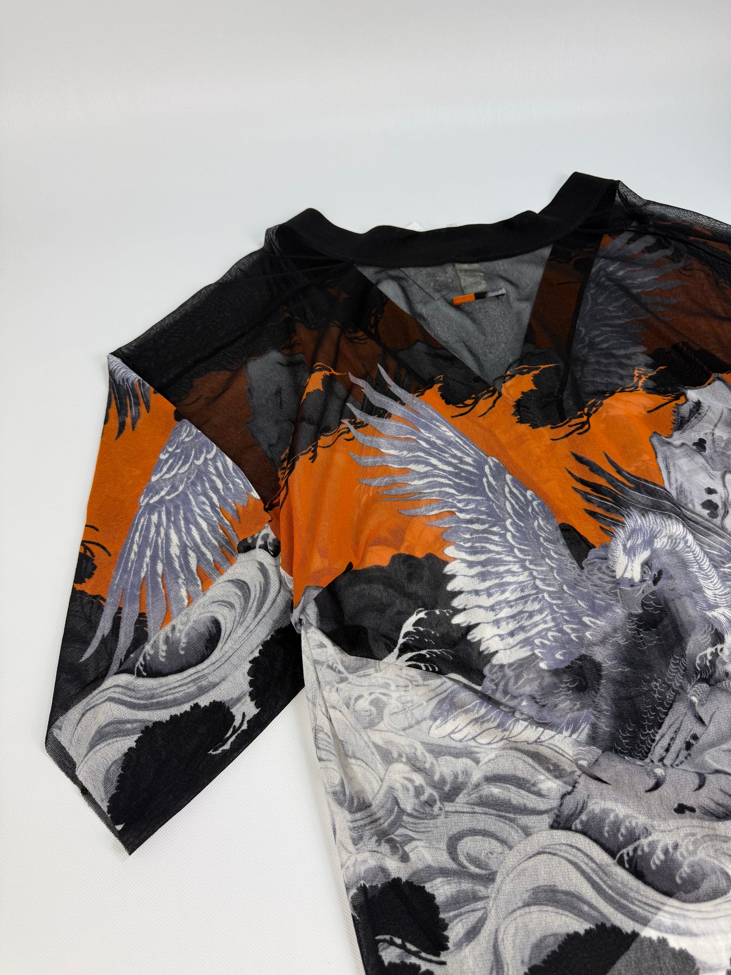 Vintage Jean Paul Gaultier Soleil Shirt schwarz / orange Gr. S