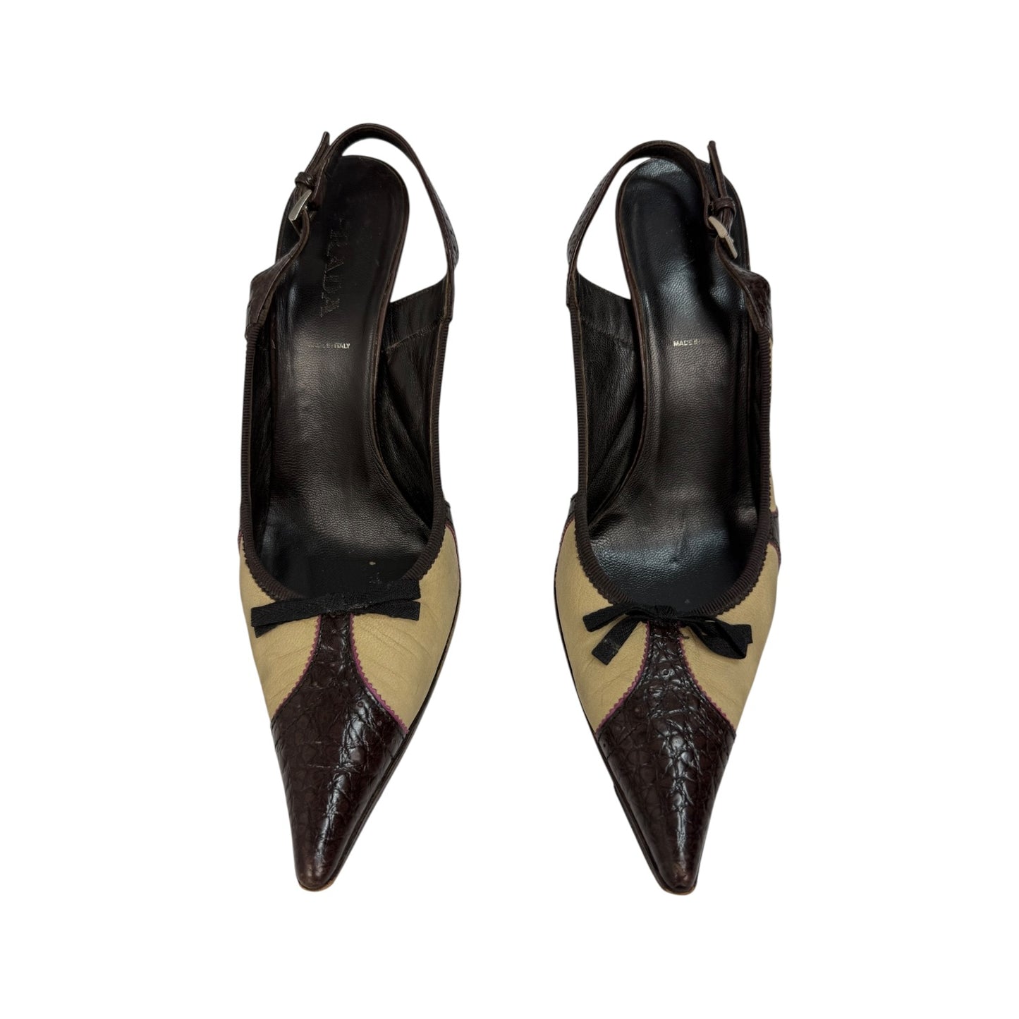 Vintage Prada Heels braun / beige Gr. 38,5