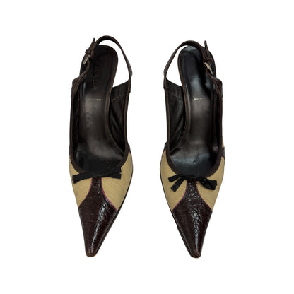 Vintage Prada Heels braun / beige Gr. 38,5