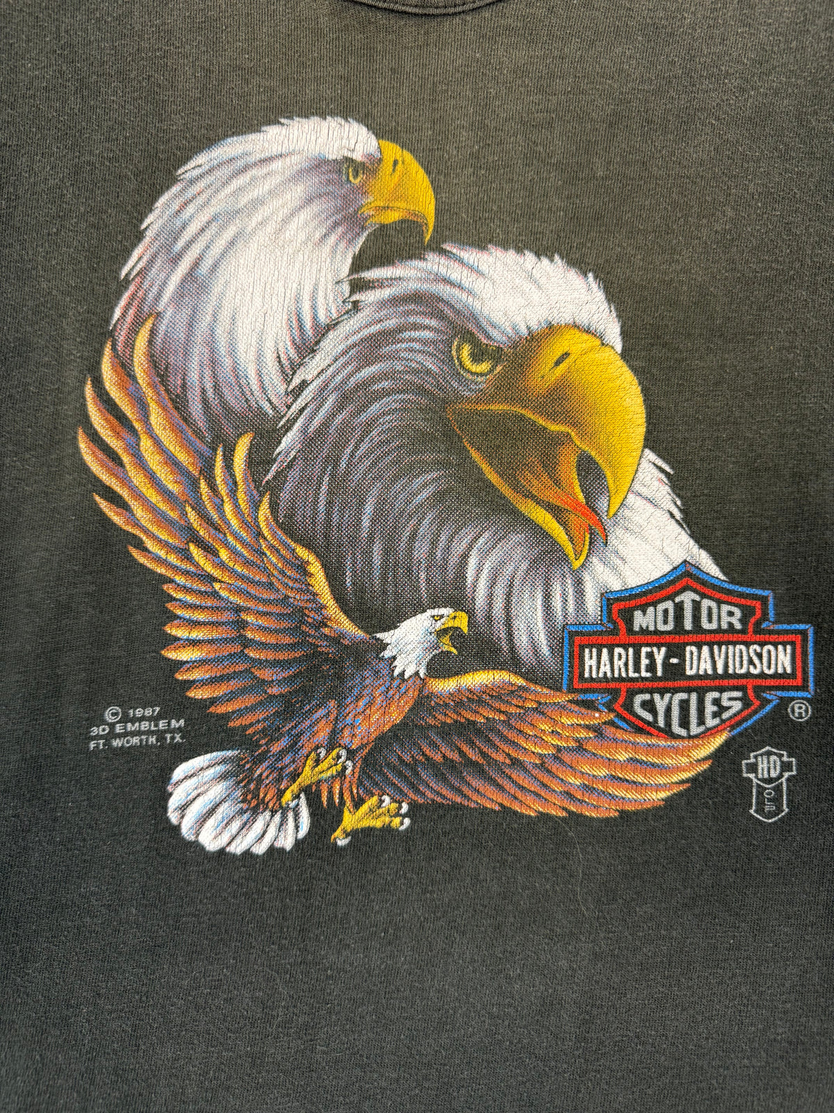 Vintage Harley-davidson 3D Emblem T-shirt