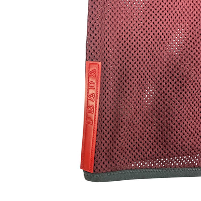 Vintage Prada Mesh Weste rot L