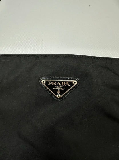 Vintage Prada Nylon Messenger Umhängetasche schwarz