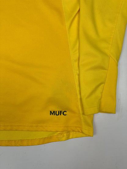 Vintage Nike Manchester United Fußballtrikot gelb L Kids