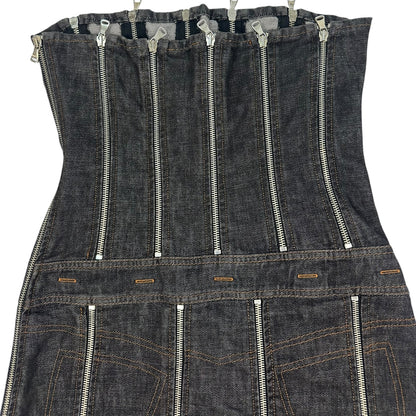 Vintage Dolce & Gabbana Reisverschluss Kleid  dunkelgrau 28/42