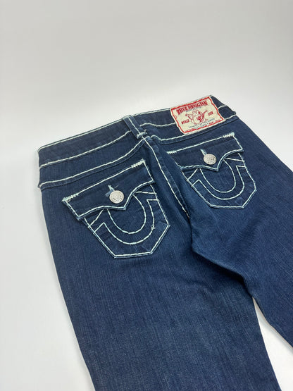 Vintage Teue Religion Jeanshose blau/weiß Gr. 28