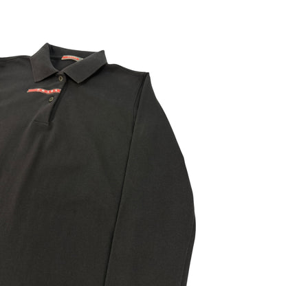 Vintage Prada Poloshirt Lang schwarz Gr. S