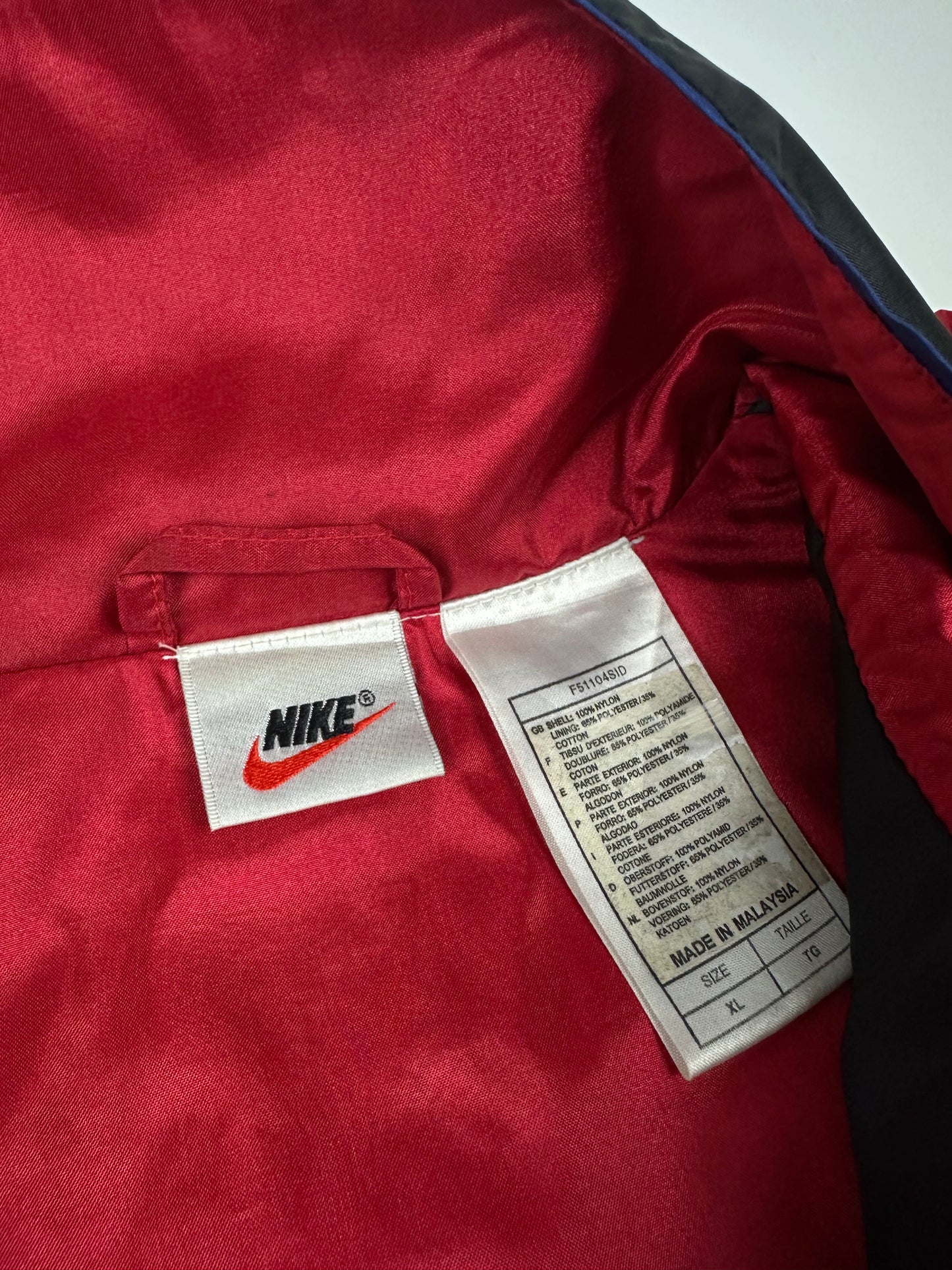 Vintage Nike Trackjacket rot / blau / schwarz XL