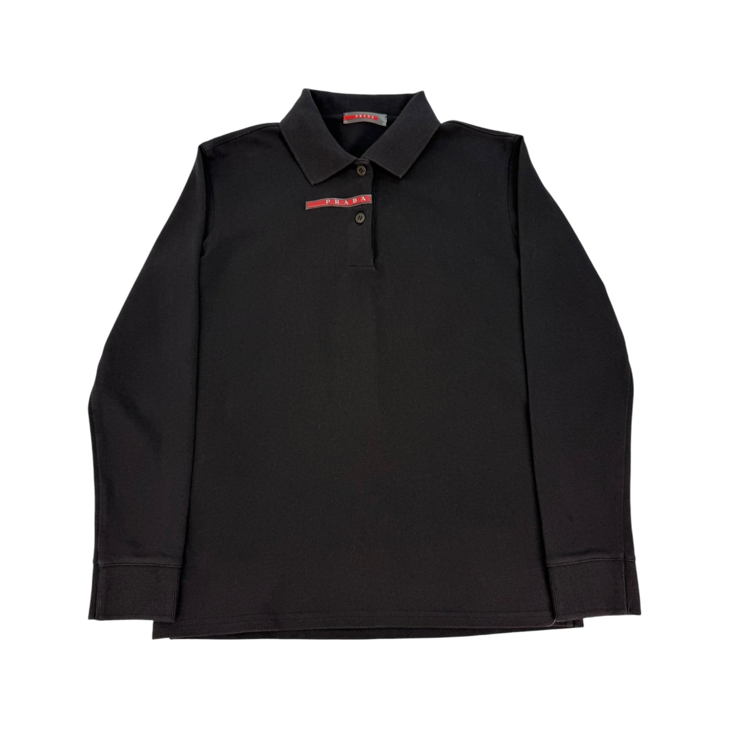 Vintage Prada Poloshirt Lang schwarz Gr. S