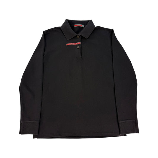 Vintage Prada Poloshirt Lang schwarz Gr. S