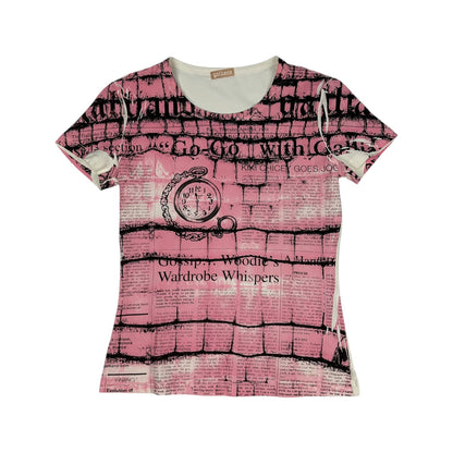 Vintage Galliano T-Shirt weiß / rosa Damen S
