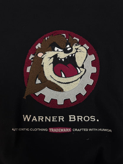 Vintage Warner Bros. Leder / Collagejacke schwarz Gr. L