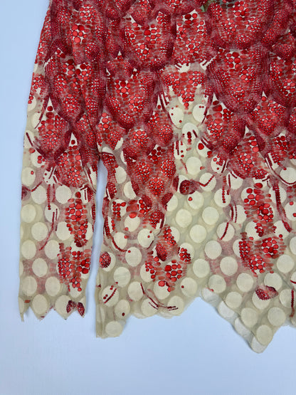 Vintage Jean Paul Gaultier Erdbeeren T-Shirt rot Gr. M