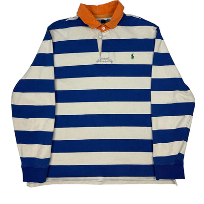 Vintage Polo Ralph Lauren Polohemd blau/weiß XXL