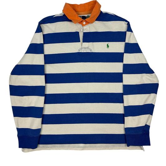 Vintage Polo Ralph Lauren Polohemd blau/weiß XXL