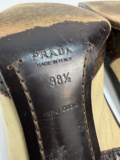 Vintage Prada Heels braun / beige Gr. 38,5