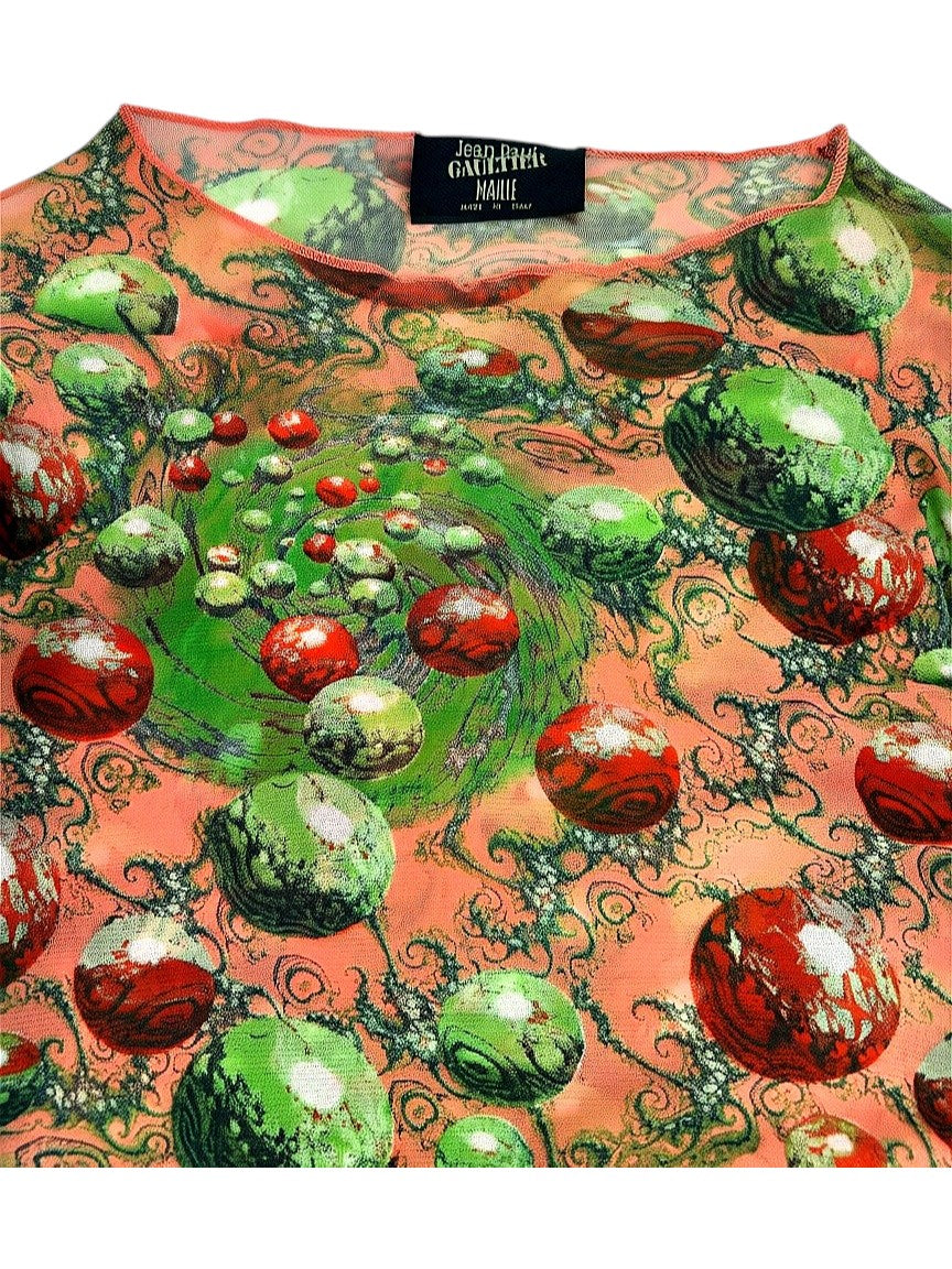 Jean Paul Gaultier "Cherry" Mesh Top