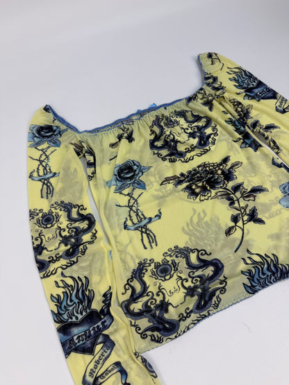 Vintage Roberto Cavalli Top gelb Gr. 42