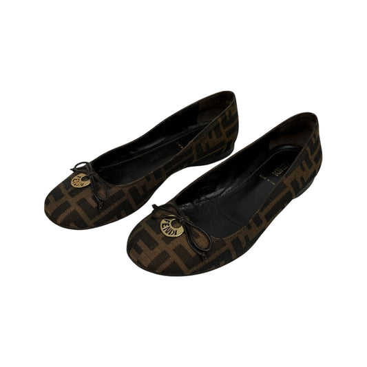 Vintage Fendi Ballerinas braun / schwarz Gr. 36