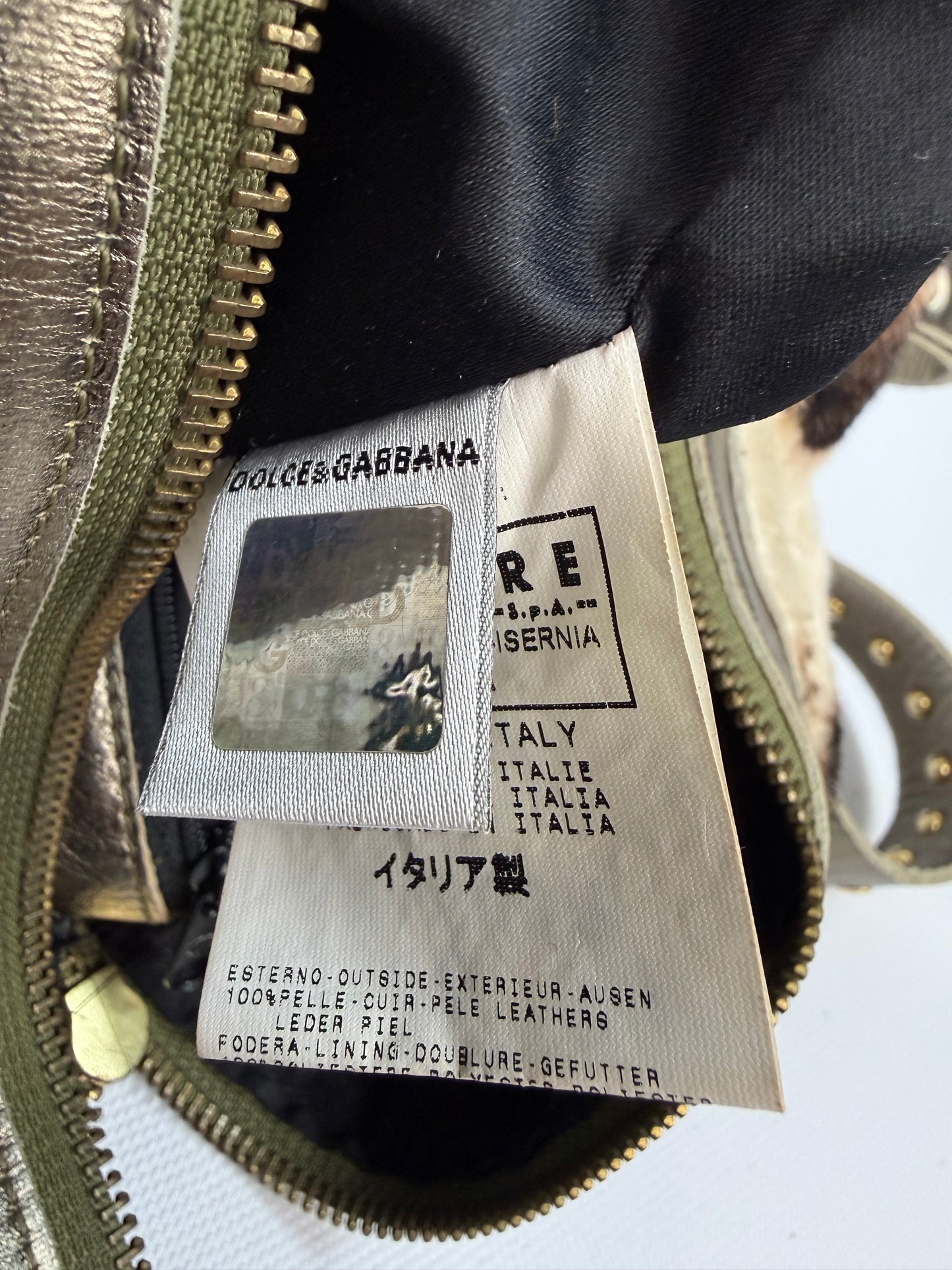 Vintage Dolce & Gabbana Tasche Cow Silber / Gold