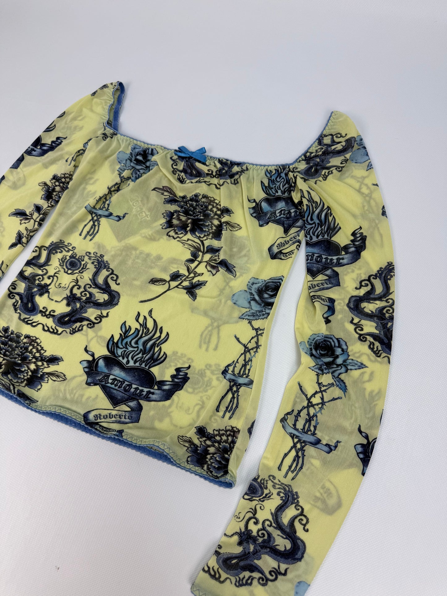 Vintage Roberto Cavalli Top gelb Gr. 42