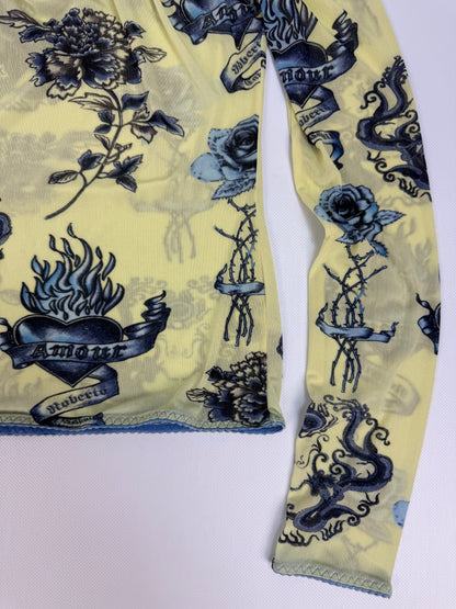 Vintage Roberto Cavalli Top gelb Gr. 42