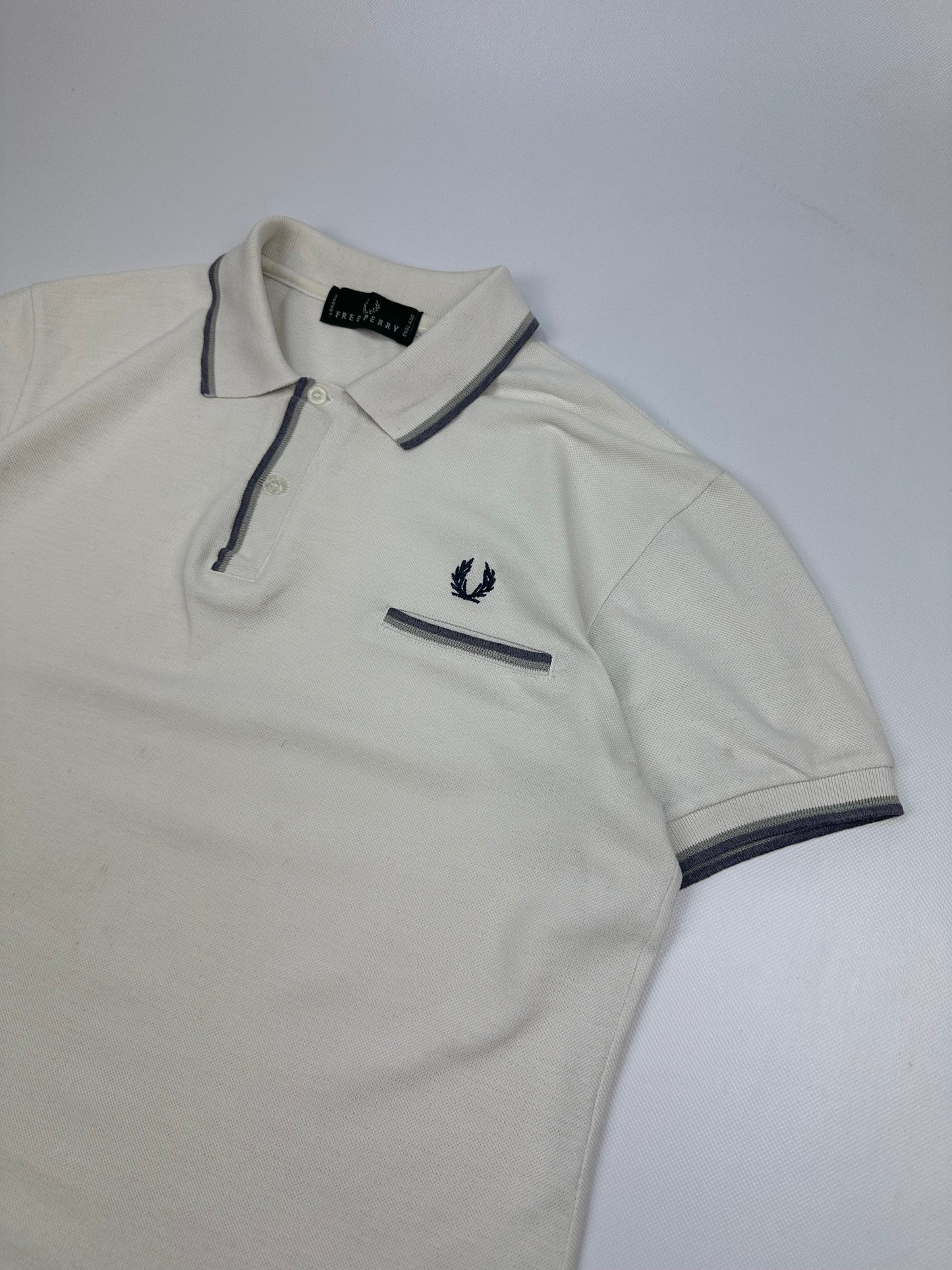 Vintage Fred Perry Polohemd weiß/creme Gr. XL