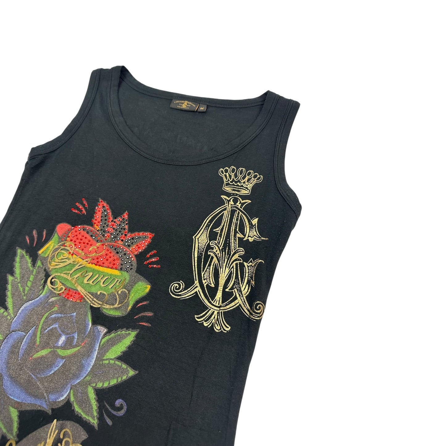 Vintage Christian Audigier Top schwarz Damen M