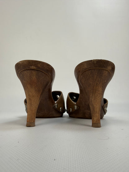 Vintage Dolce & Gabbana Heels braun / Silber Gr. 39
