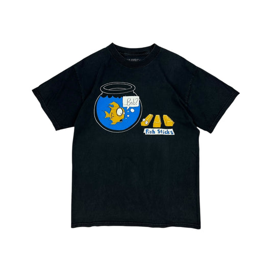 Vintage "Fish Sticks" T-Shirt schwarz Gr. M