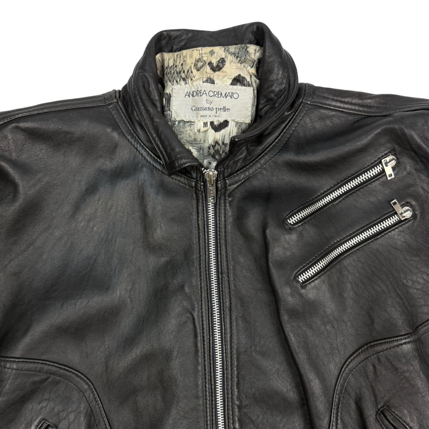 Vintage Andrea Cremato Lederjacke schwarz M