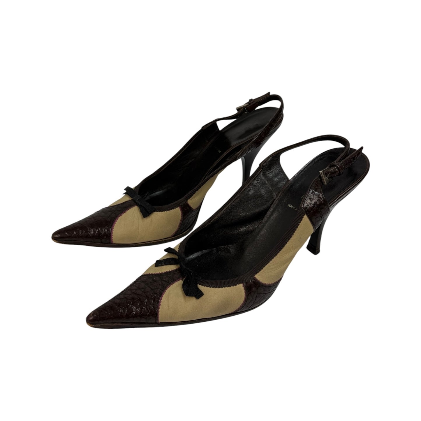 Vintage Prada Heels braun / beige Gr. 38,5